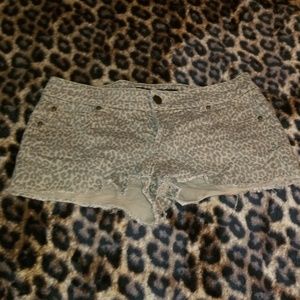 Leopard print Denim stretch shorts size 9